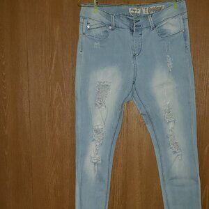 Women used distressed jeans